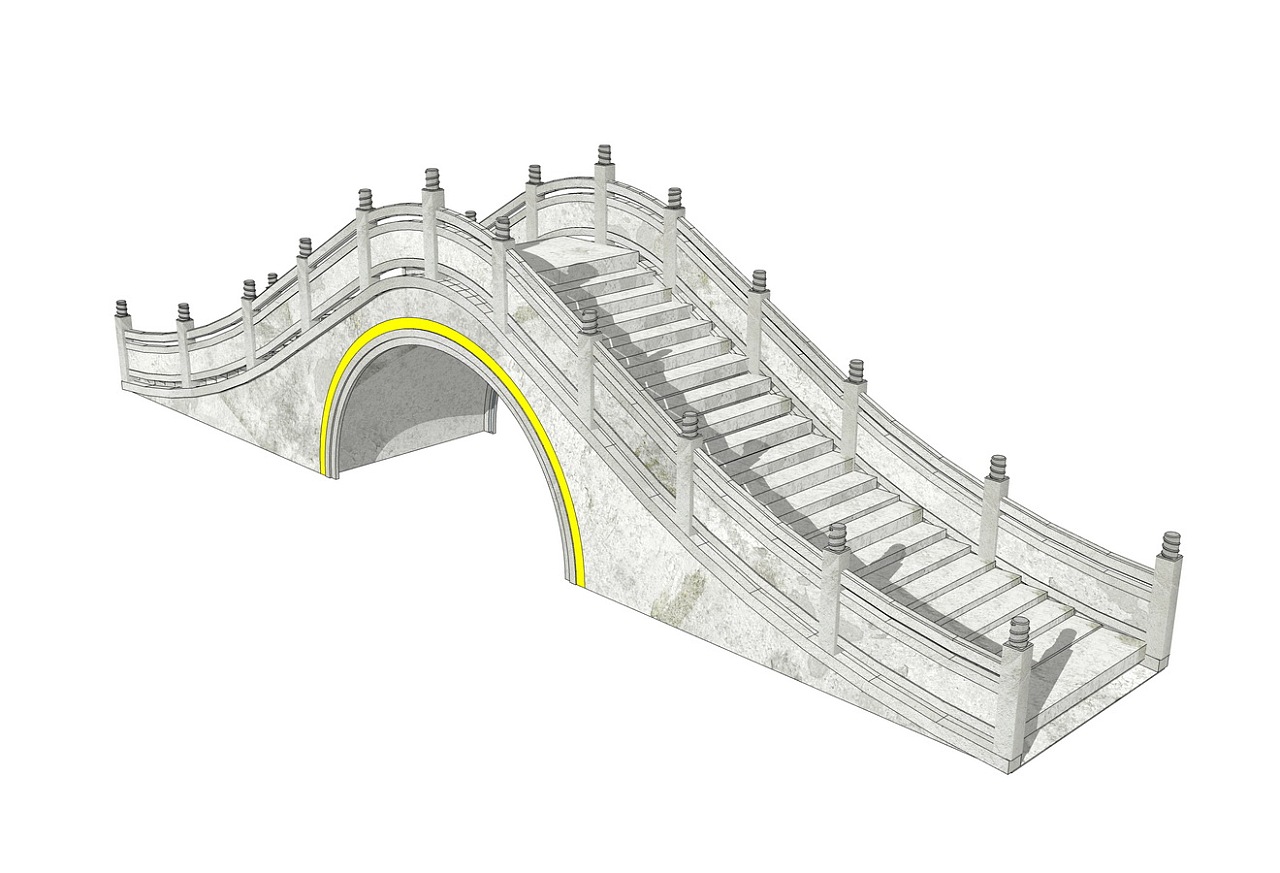 中式石拱桥设计su模型下载|空间|景观设计|素模网 - 原创作品 - 站酷