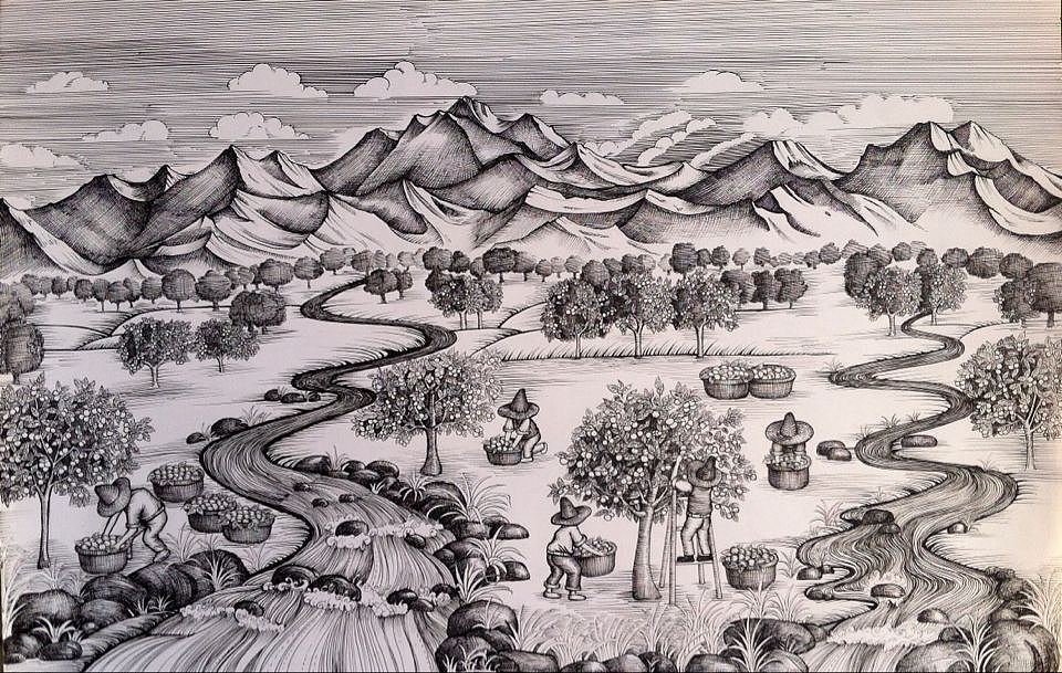 最初的手稿,画在a3的纸上,之后通过扫描仪扫描进入电脑,600分辨率。