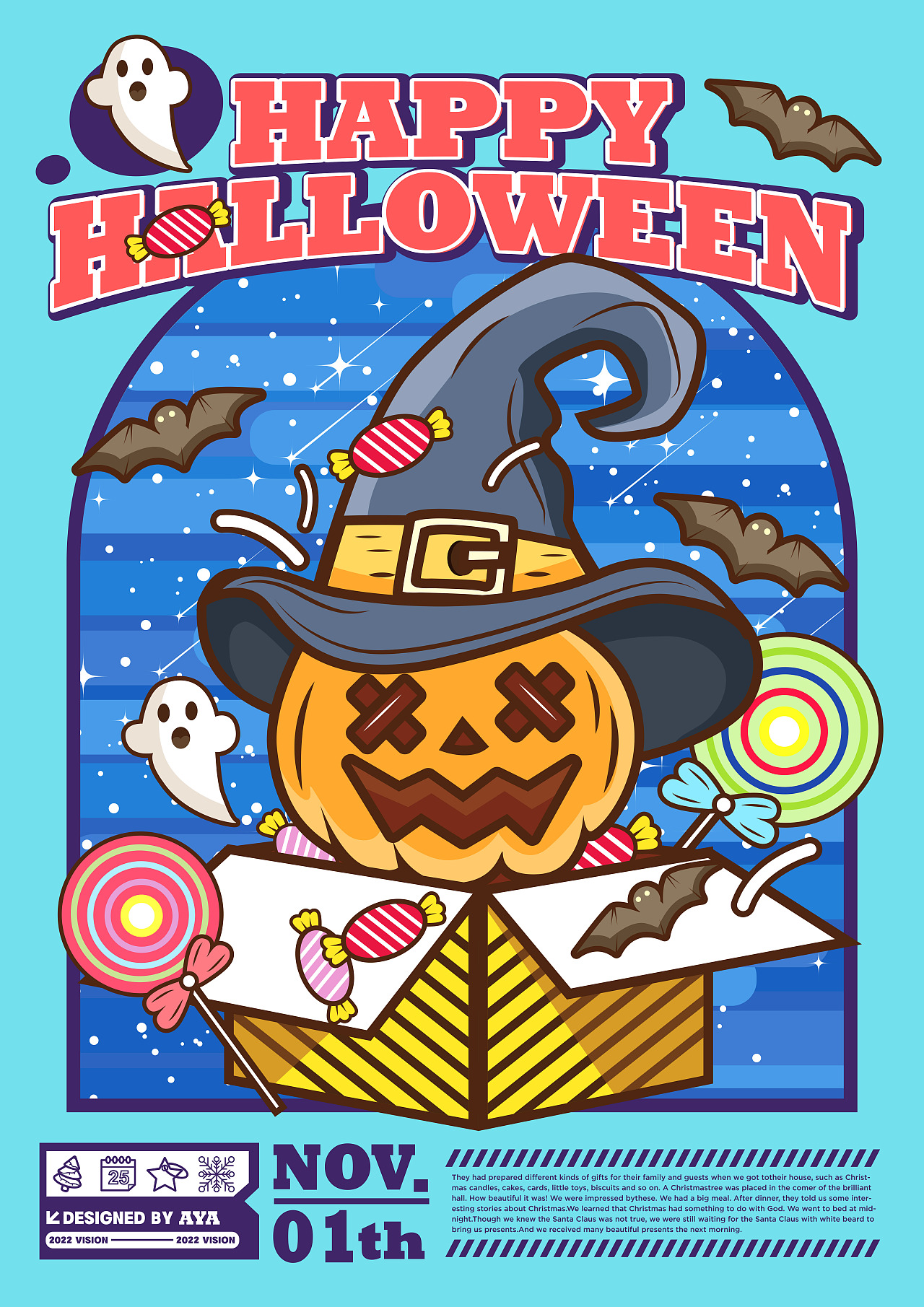 万圣节礼盒——潮流插画