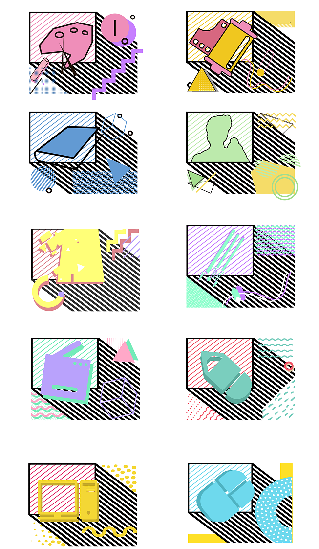 孟菲斯风格LOGO（图ZMTI4MjQ0MDY0） - Logo - 站酷设计师Harlen_Studio原创素材 - 站酷ZCOOL