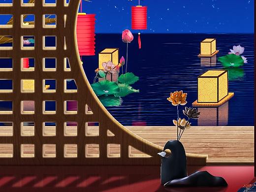 中秋合成海报背景