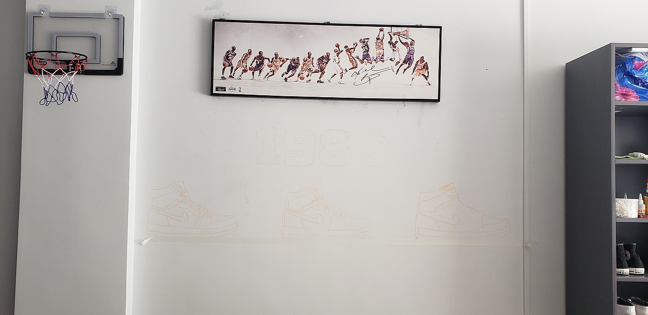 广州番禺大象洗鞋店墙体手绘涂鸦 店铺涂鸦墙 墙上涂鸦