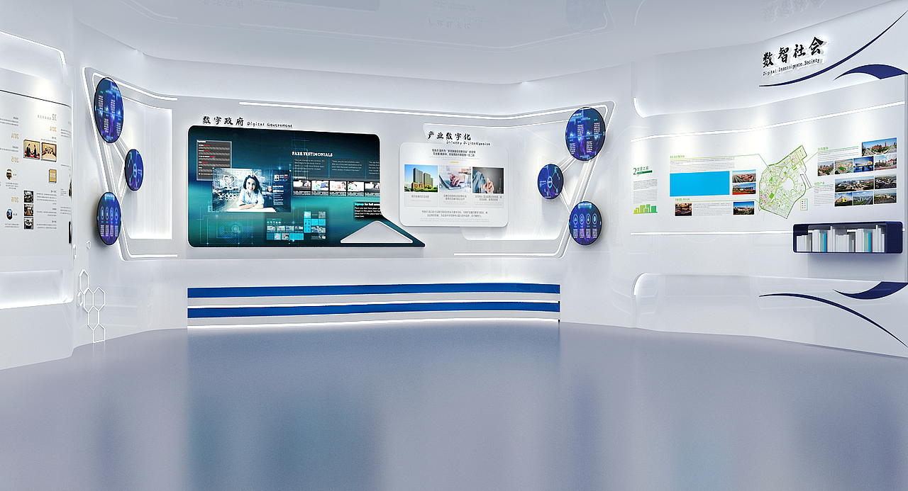 希望展厅科技风白蓝系（图ZMjU3NDIwNjQ0） - 场景 - 站酷设计师治术艺空原创素材 - 站酷ZCOOL