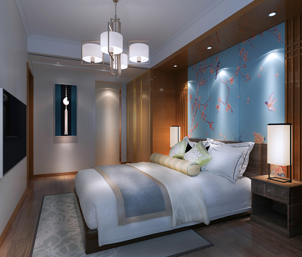 1992效果图出图现代卧室