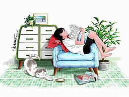 插畫《和貓的周末》