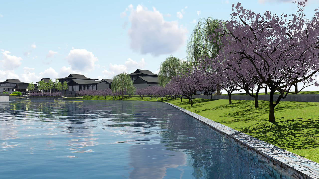 某文旅项目滨水河道景观设计lumion效果图（图ZMjAyNjY5NDM2） - 景观设计 - 站酷设计师黒豿原创素材 - 站酷ZCOOL