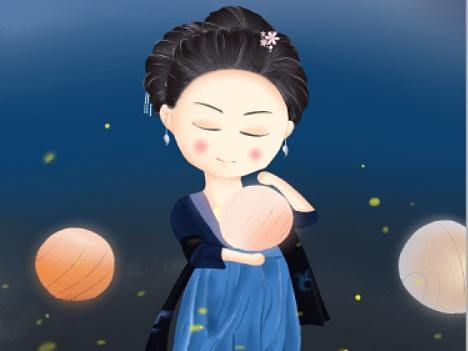 孔明灯少女