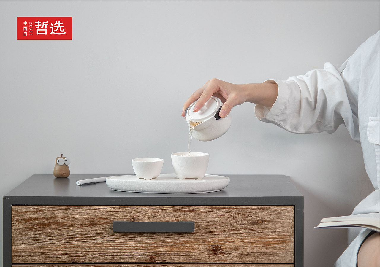 【 中国白·哲选 】北极熊快客杯 便捷 陶瓷 家用 简约