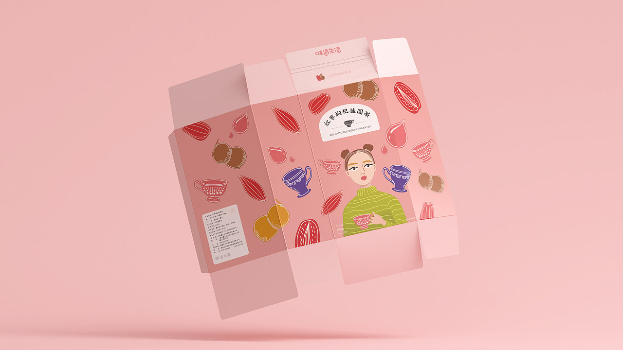 礼想抱福｜红枣枸杞桂圆茶 / 包装设计（图ZMjUxMTI2NDU2） - 包装 - 站酷设计师饺子爸爸做设计原创素材 - 站酷ZCOOL