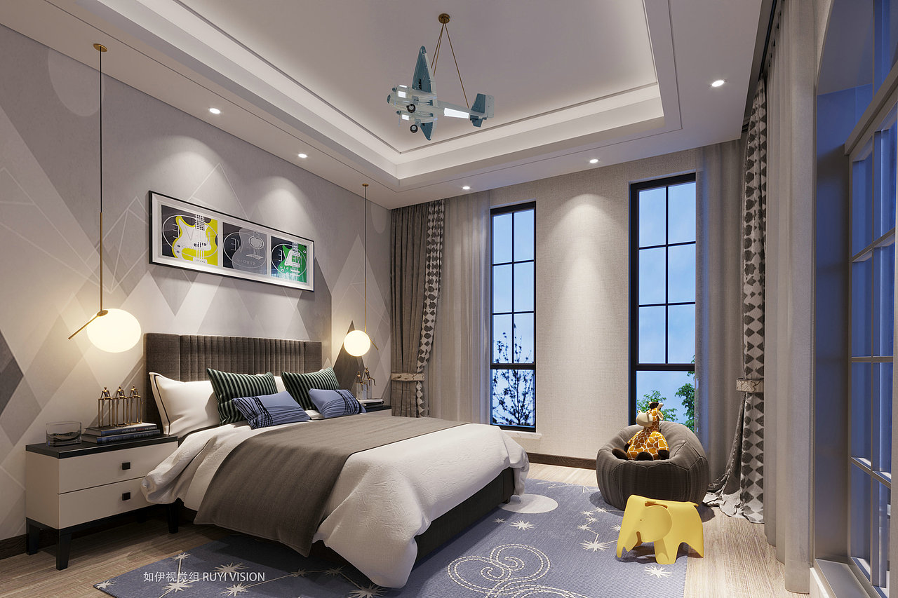 现代家装别墅丨如伊视觉(13)