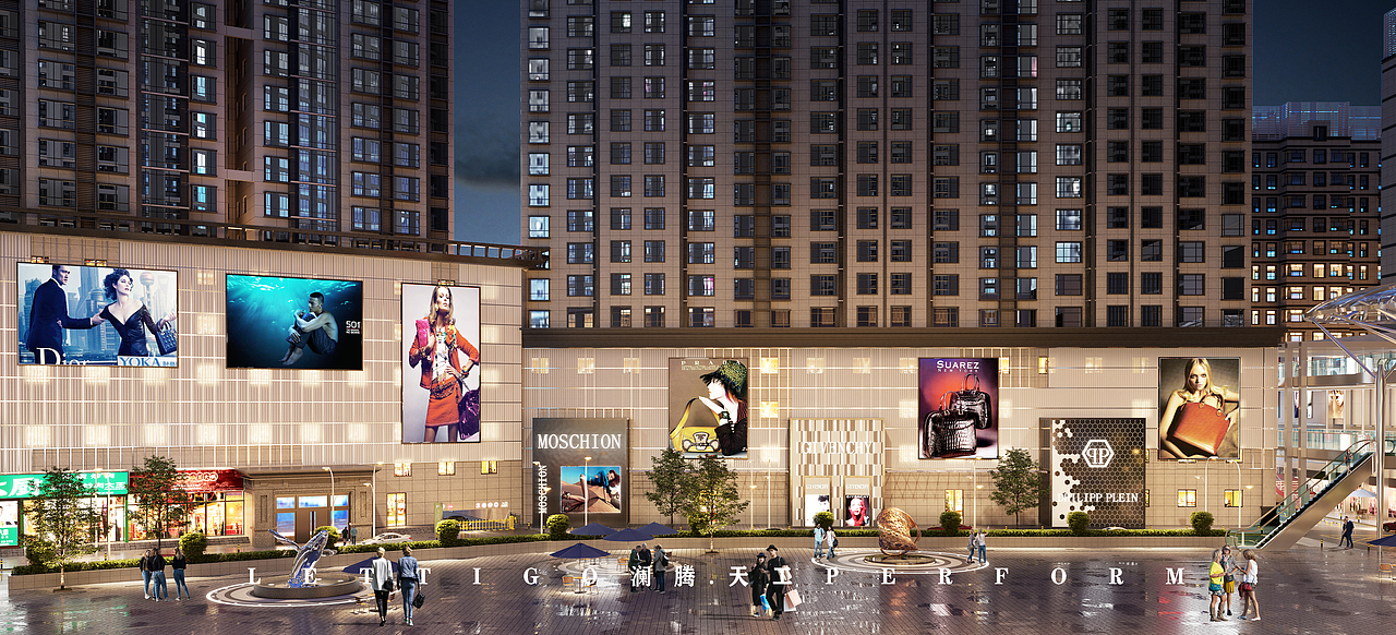 大型工装|建筑|外观|商业街|商场|商圈