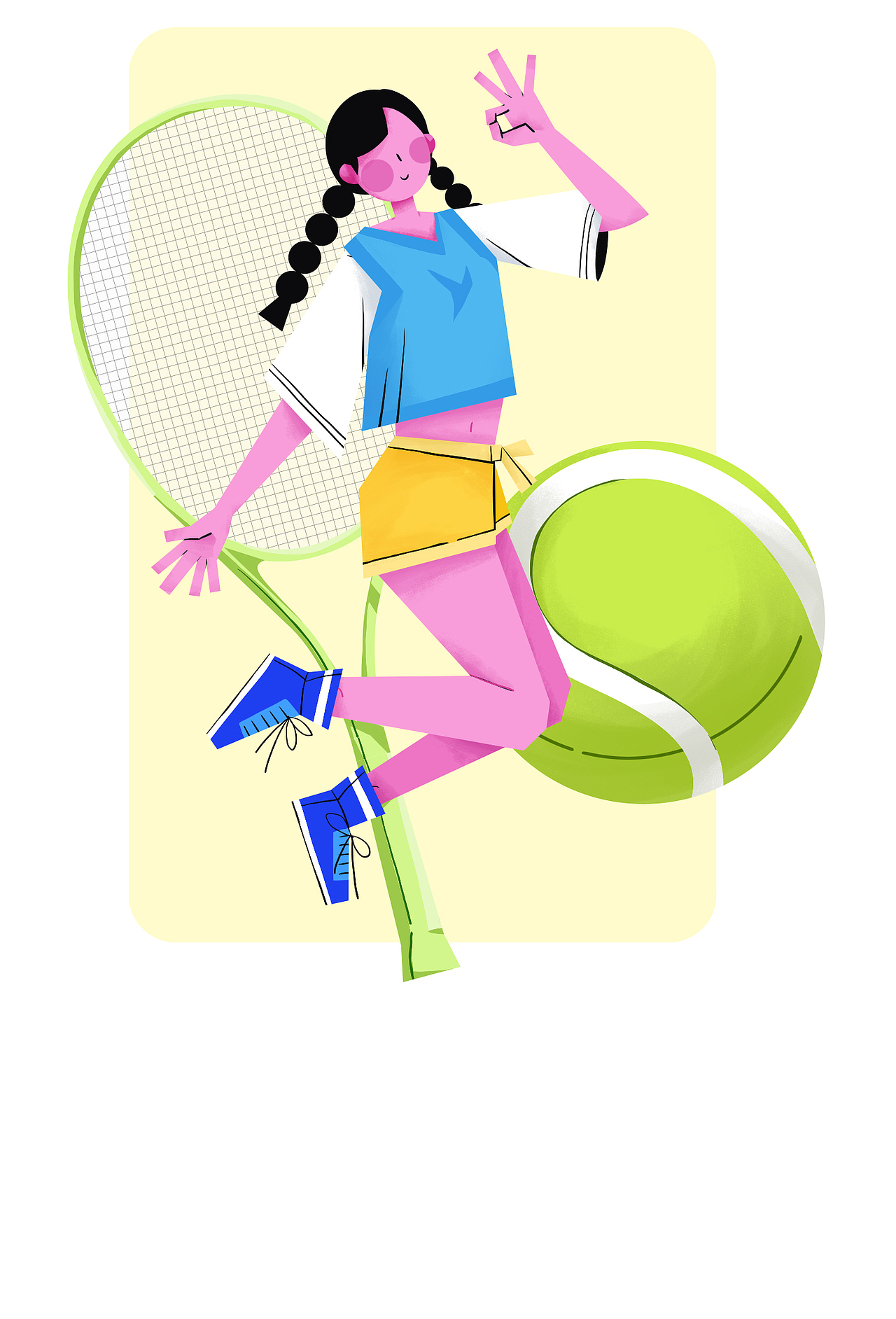 运动员女孩插画