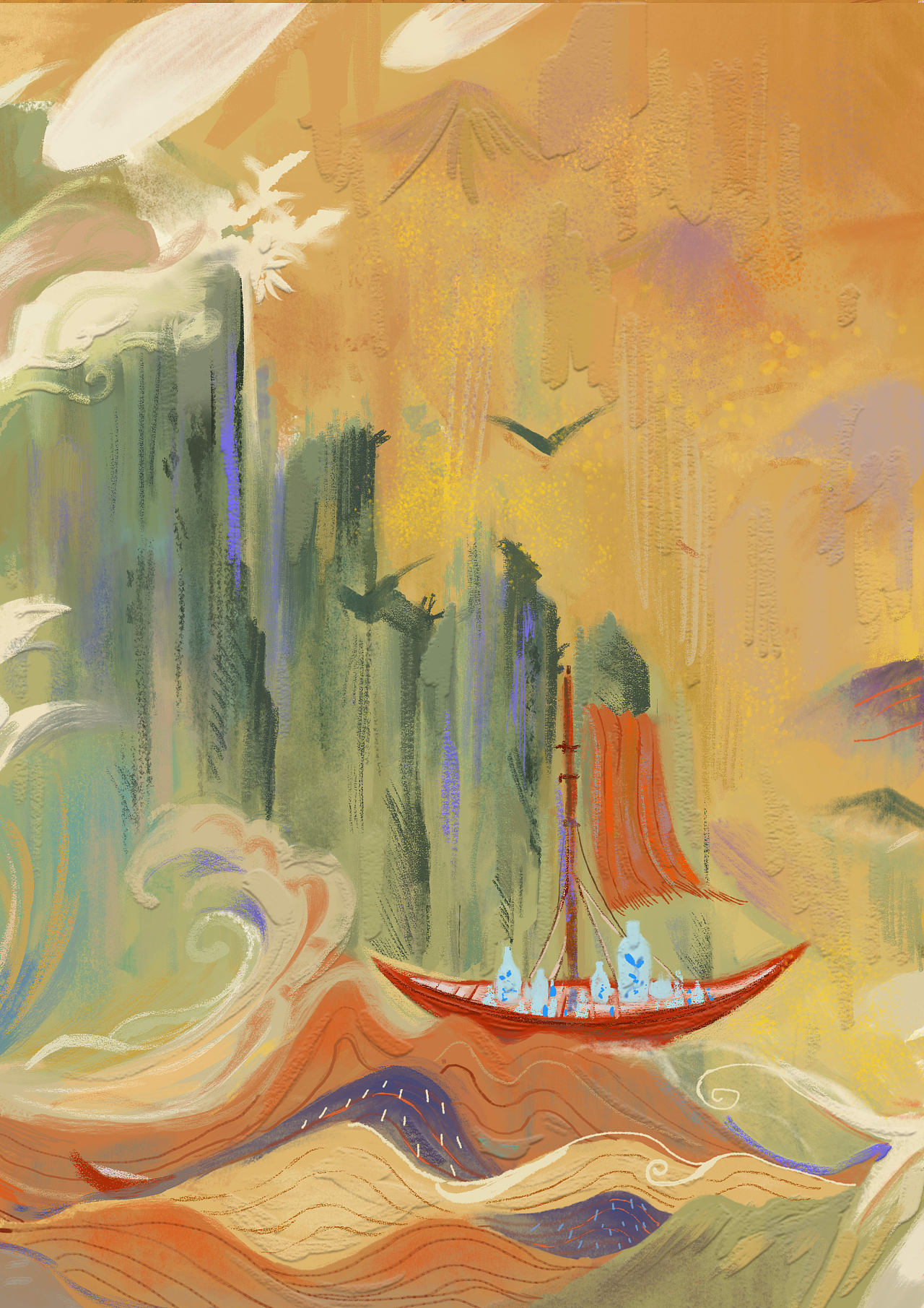 《海上丝路》|插画|商业插画|拉布拉夫斯基 - 原创作品 - 站酷 (zcool