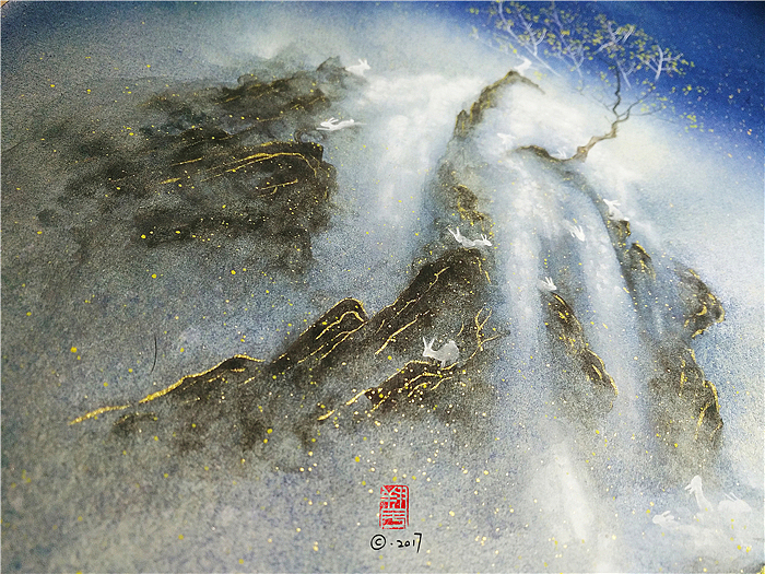 【縛海集—金月玉兔】——翔魚（图ZOTMzODQ3NDA=） - 绘画 - 站酷设计师翔魚原创素材 - 站酷ZCOOL
