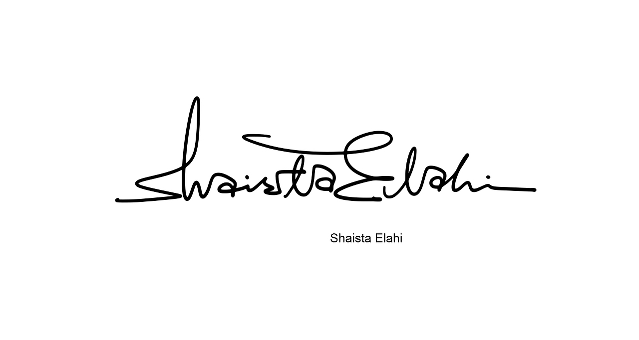 英文签名设计案例丨Shaista Elahi近百种签名设计方案