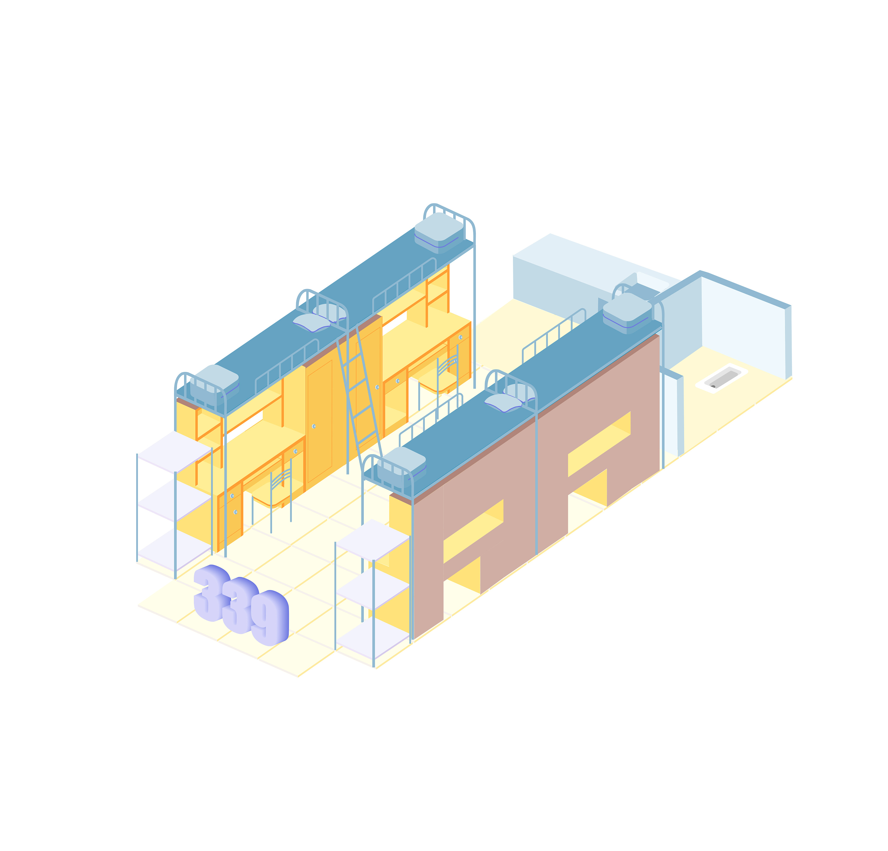 宿舍2.5维插画