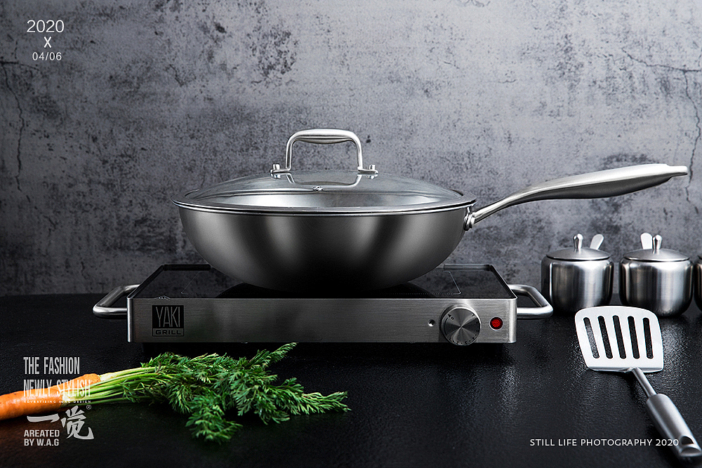 不锈钢蜂窝炒锅（图ZMjE2MzE0NzE2） - 产品摄影 - 站酷设计师摄影师WAG原创素材 - 站酷ZCOOL