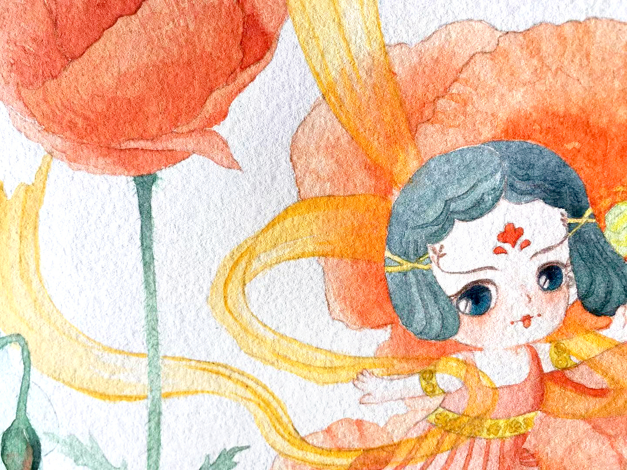 虞美人-水彩版（圖ZMTM5NjM4NzU2） - 兒童插畫 - 站酷設(shè)計(jì)師xixihexiaxia原創(chuàng)素材 - 站酷ZCOOL