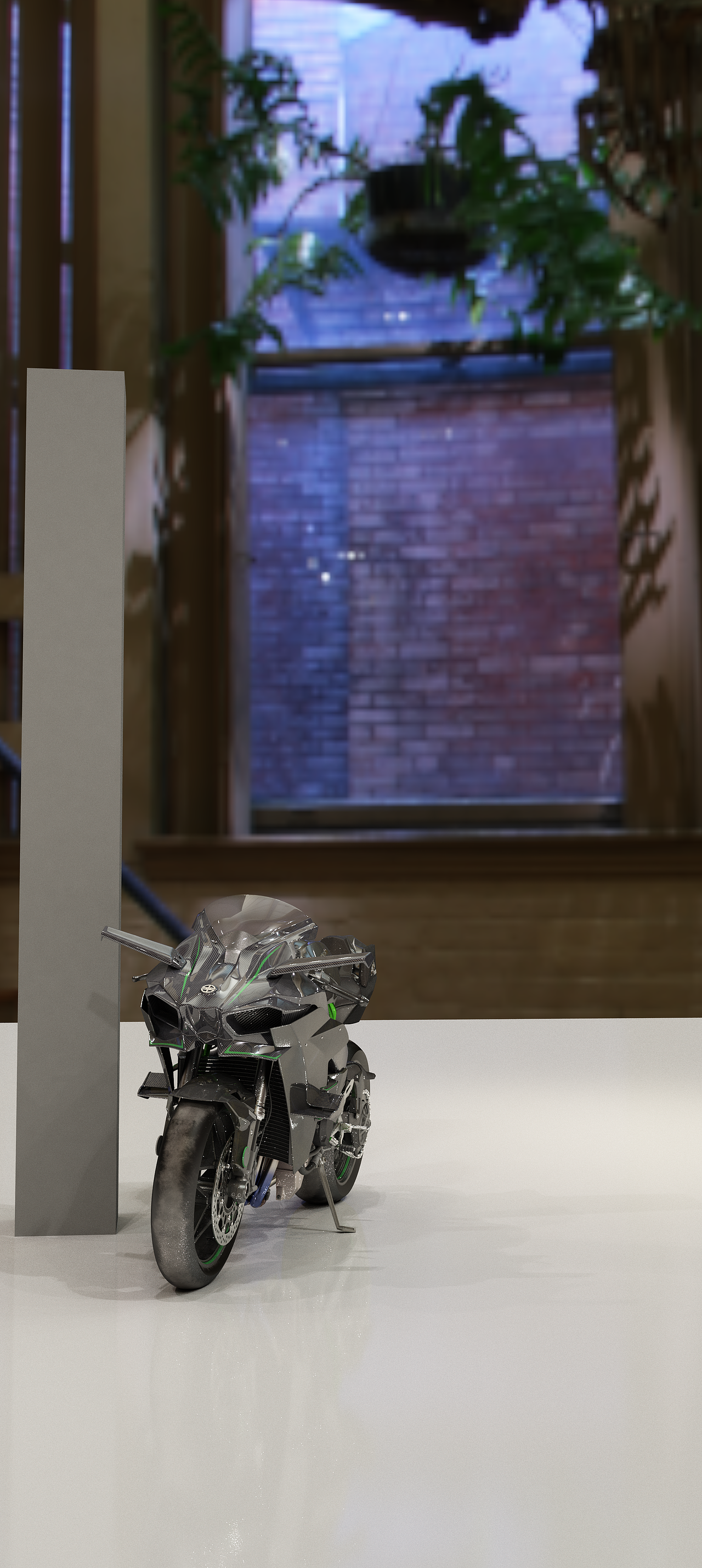 川崎h2r三维建模合成实拍照片