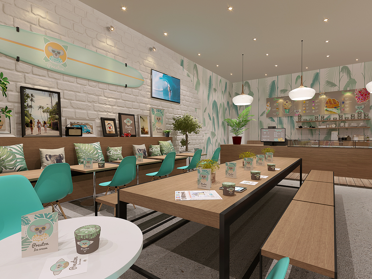 Preston - 全新冰淇淋品牌 (VI,店铺设计)(图ZMjUzNTgxOTI=) - 品牌 - 站酷设计师CreativeCapital原创素材 - 站酷ZCOOL