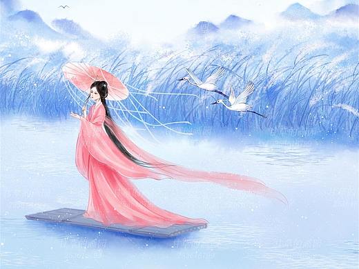 古风二十四节气插画天净沙系列--白露