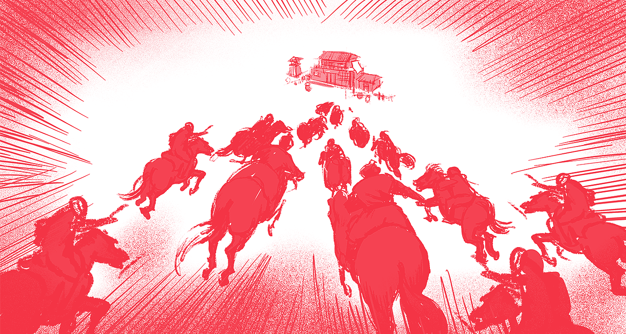 线稿与场景展示对比效果