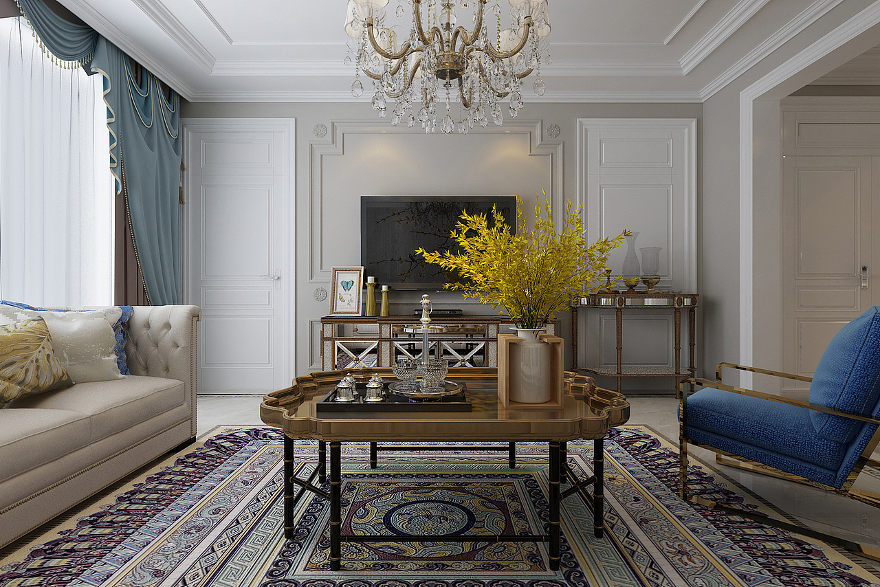 大连美式装修-客厅