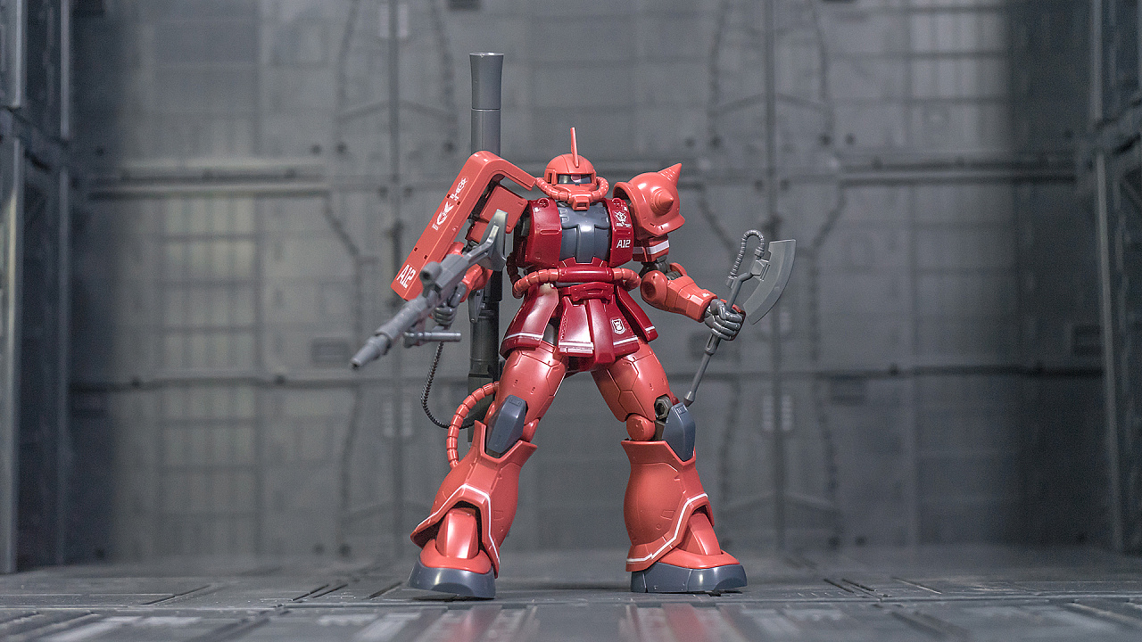 万代hggto024夏亚专用扎古ii红色彗星ver