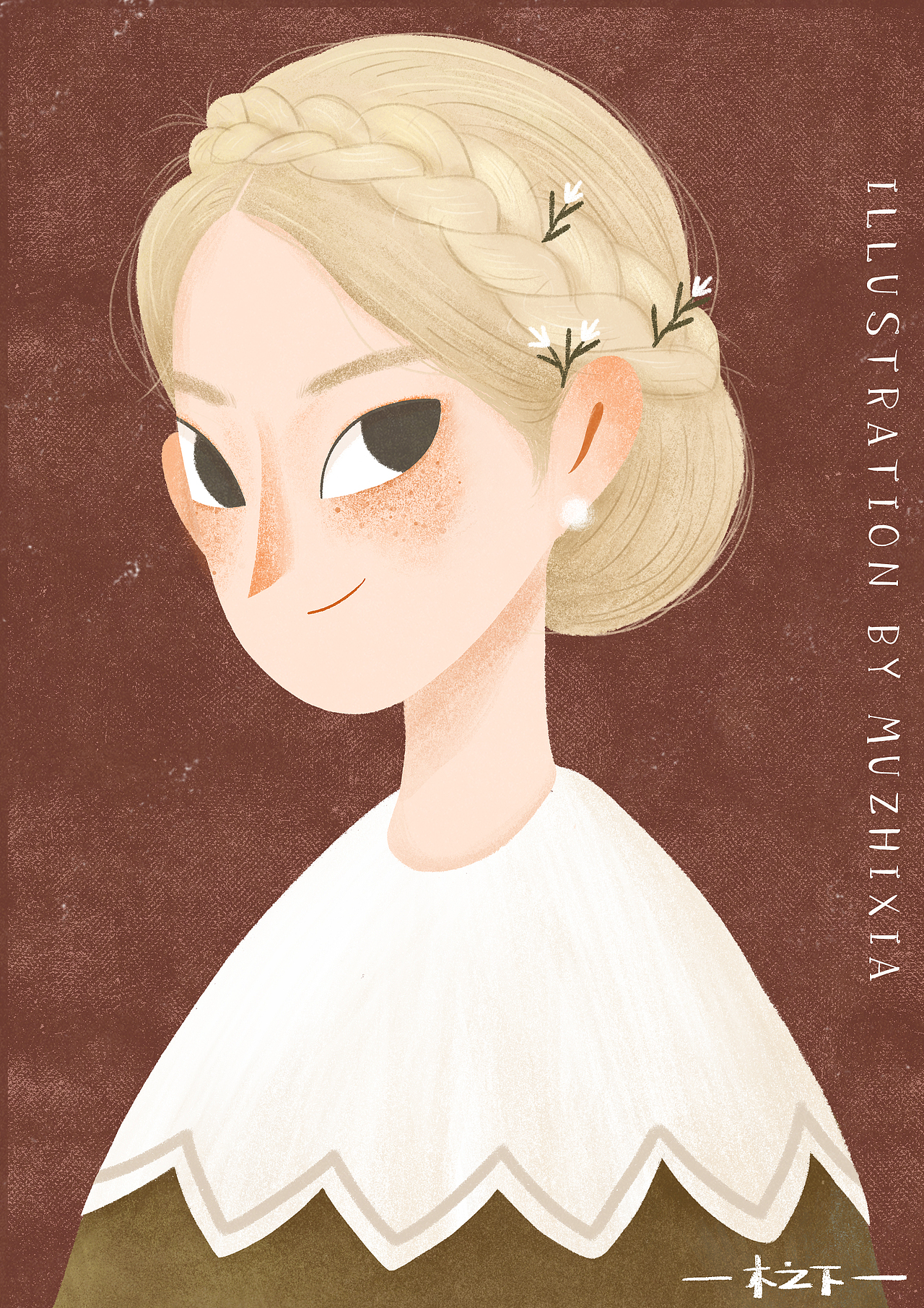 一组欧风小姐姐的插画