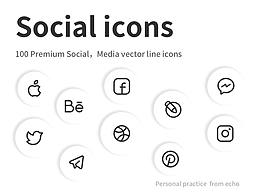 100個(gè)線描APP圖標(biāo)