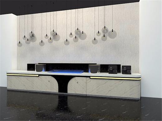 移动大理石布菲台定制 酒店明档自助餐台效果图制作CAD