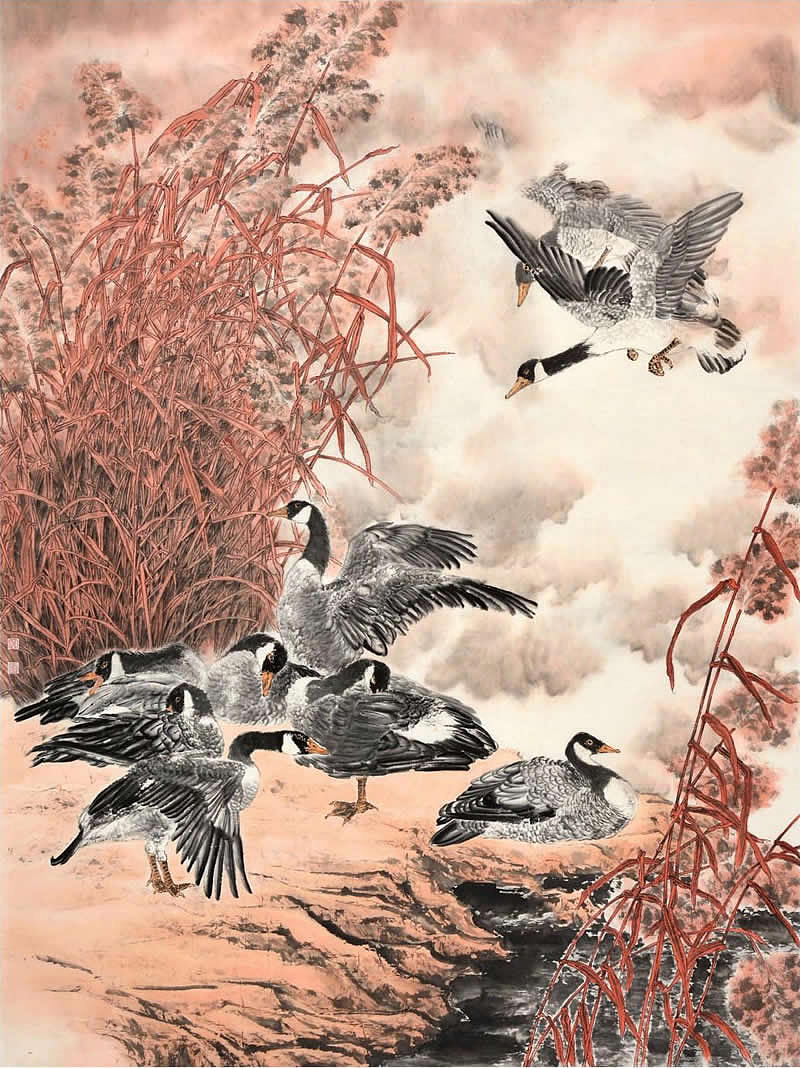 画家董玉新，当代主题性花鸟画领军人物（图ZMjg1MDM0OTc2） - 绘画 - 站酷设计师易阁字画网张小克原创素材 - 站酷ZCOOL