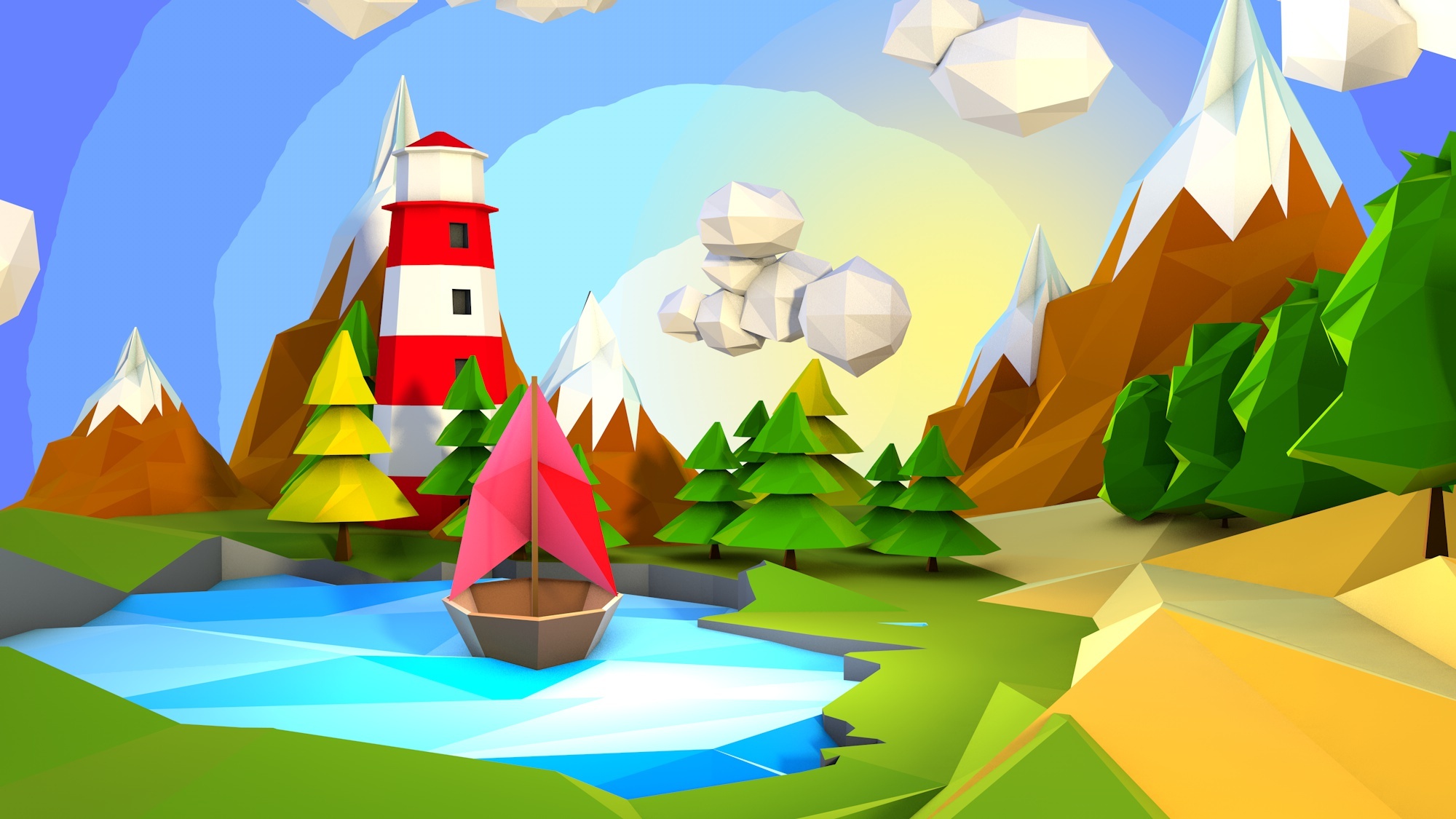 lowpoly|三维|场景|bringbring - 临摹作品 - 站酷 (zcool)