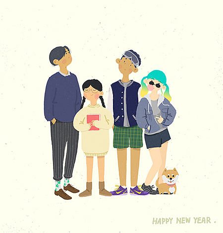 HAPPY NEW YEAR/元旦插画/第一次发作品