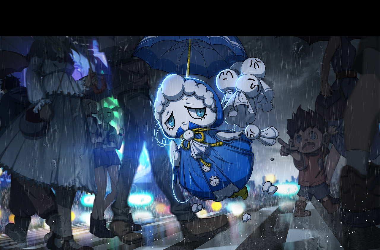 《非人学园》雨师海报（附过程）