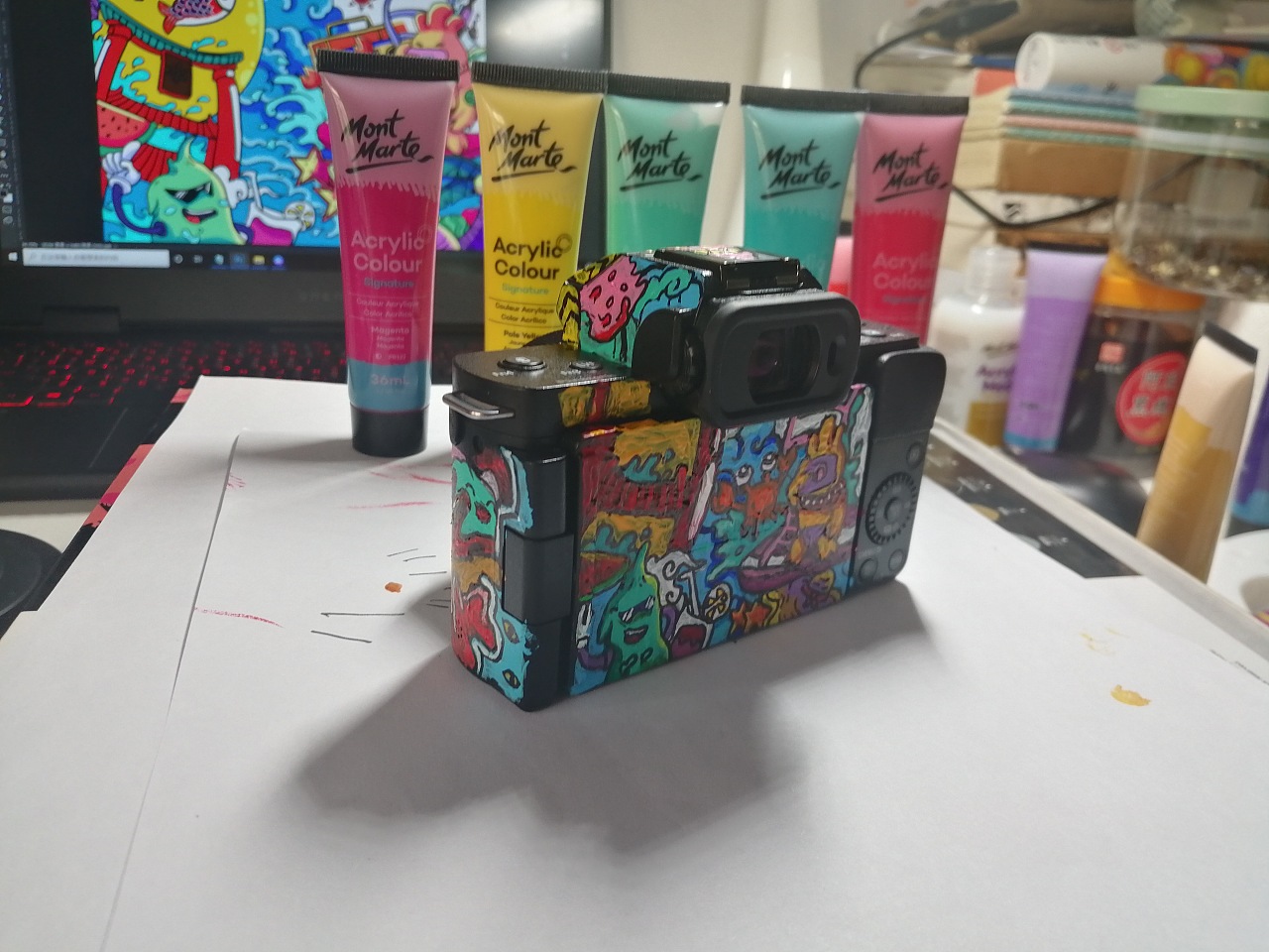 松下g100k微单数码相机涂鸦彩绘