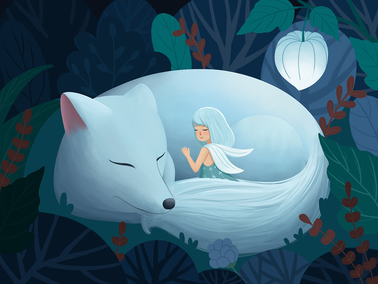 感觉白狐更好看,就给它换了个造型