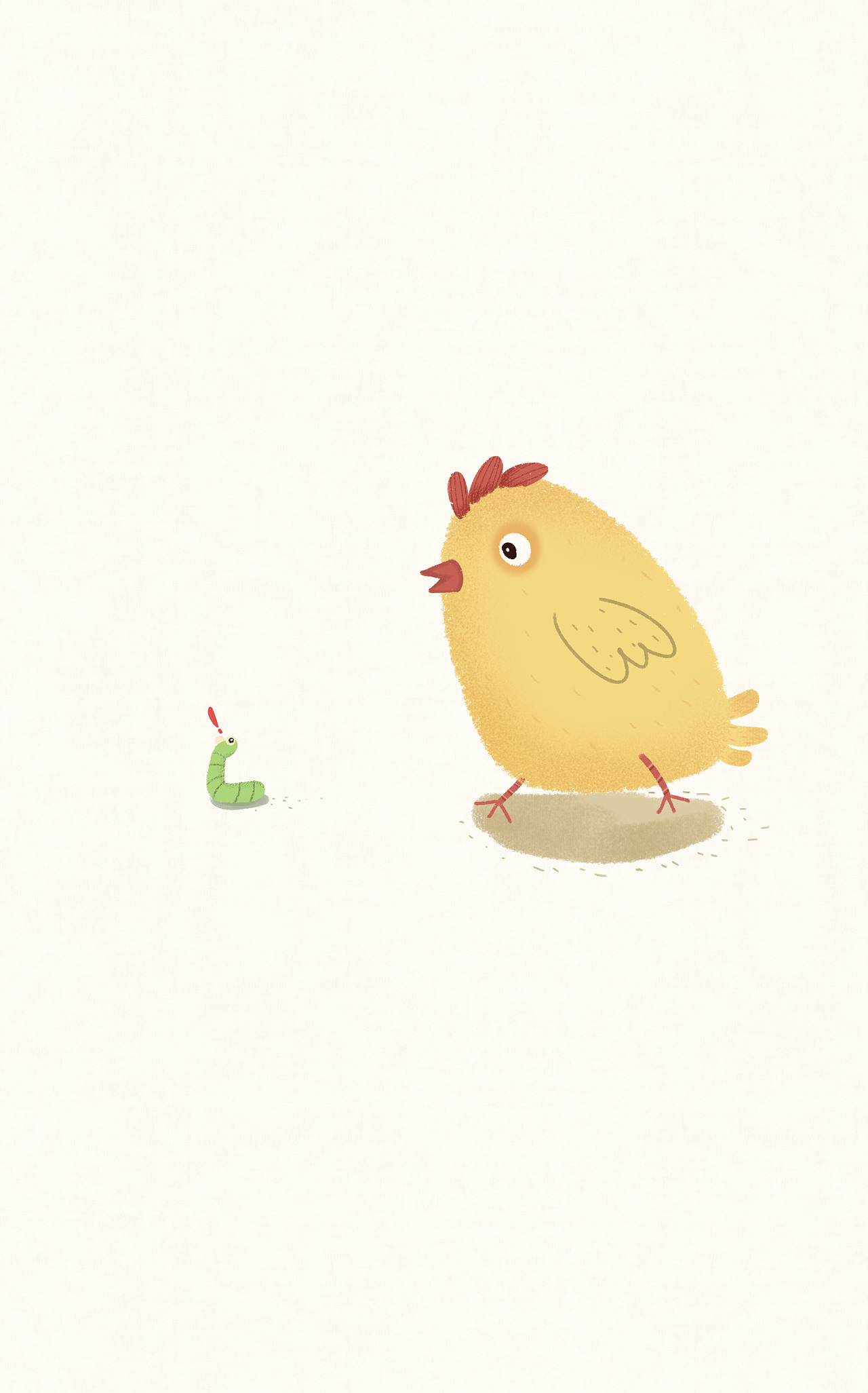 小鸡吃虫子图片卡通图片