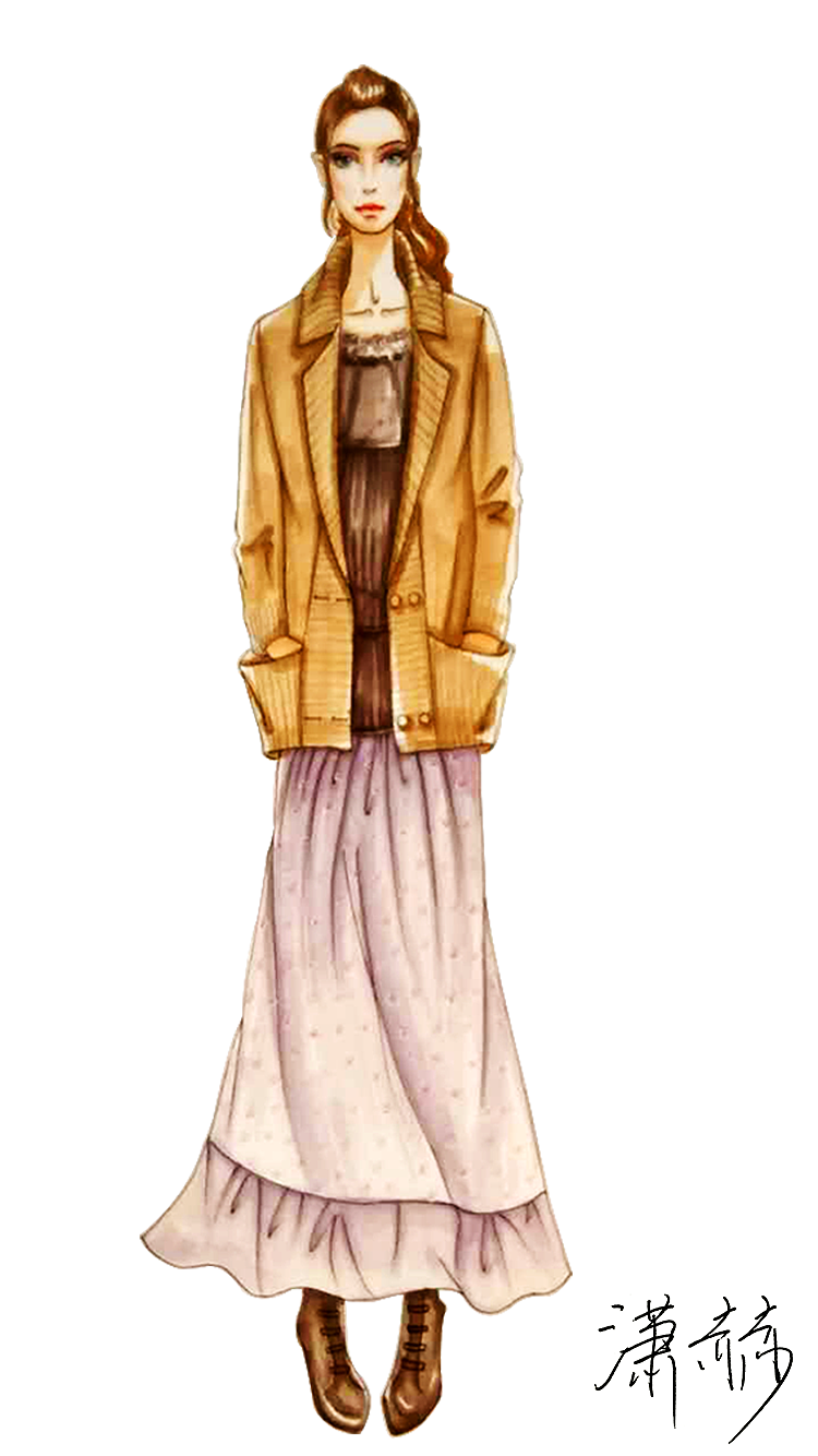 服装手绘效果图（图ZNTM4OTM2NzY=） - 创作习作 - 站酷设计师潇赫_Kate原创素材 - 站酷ZCOOL