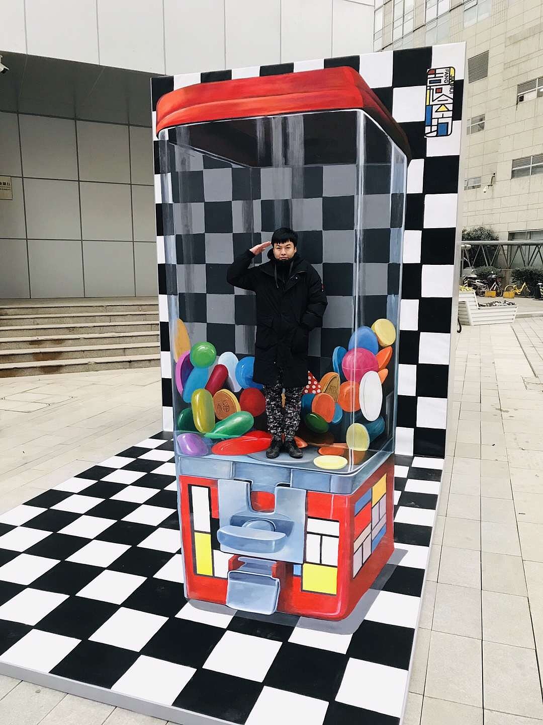 西安嘉会坊.新年国际嘉年华3D画展.现场布展.街头广场