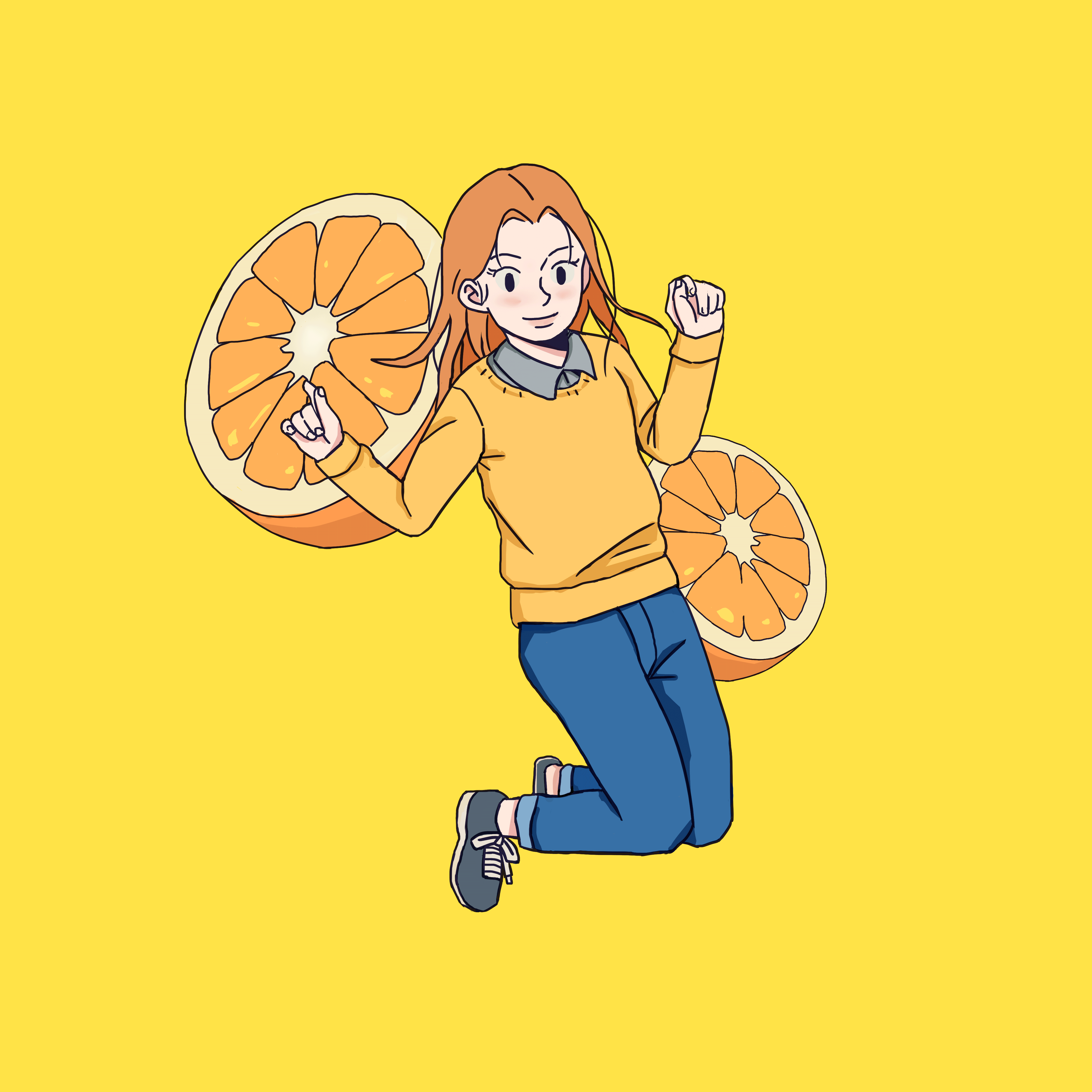 girl & orange