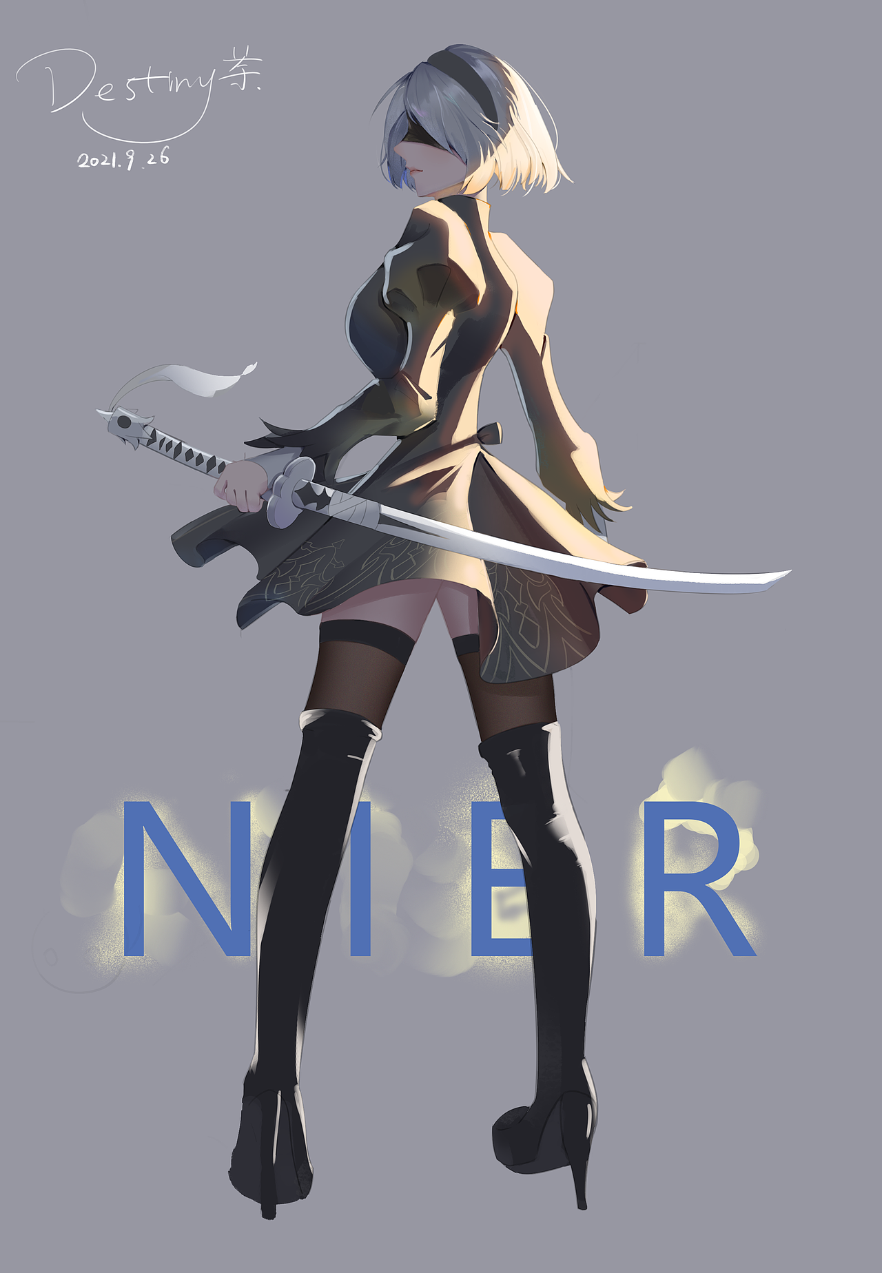 同人画,2b小姐姐重庆/学生/2年前/104浏览destiny茶