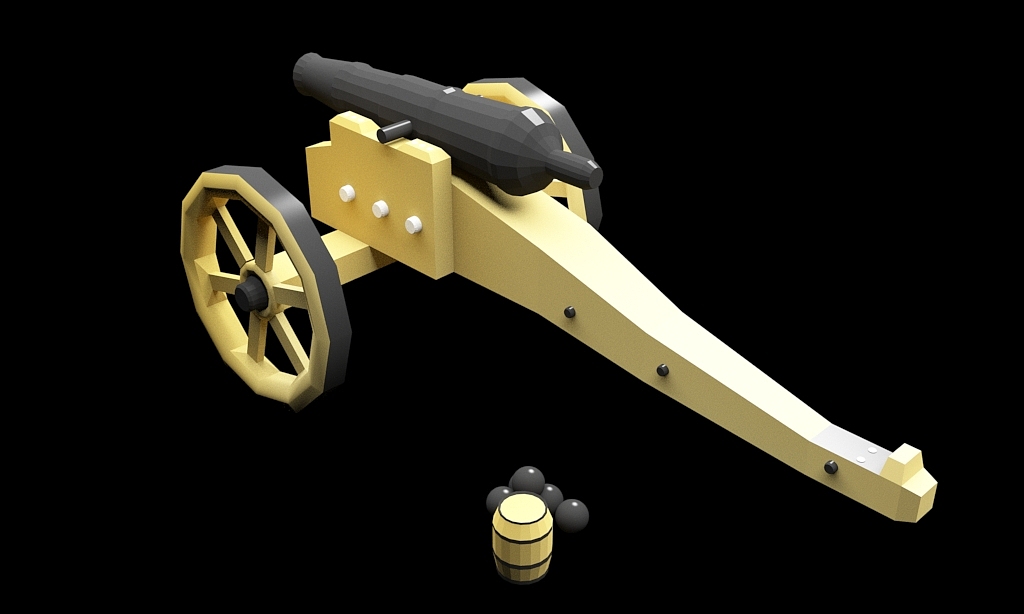 拿破仑火炮3d模型