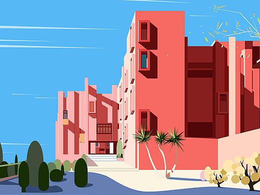 建筑风景插画
