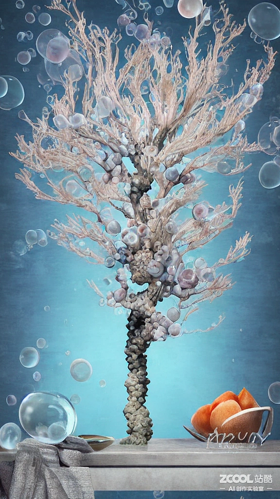 #AI创作实验室#【海底植物静物】【国画X油画】（图ZMzE5OTcxMzE2） - AI作品 - 站酷设计师xingceng2号原创素材 - 站酷ZCOOL