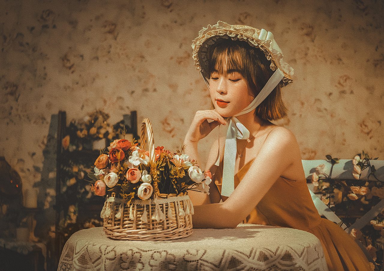 花与少女（图ZMjg1ODY4NTg0） - 人像摄影 - 站酷设计师穷haha原创素材 - 站酷ZCOOL