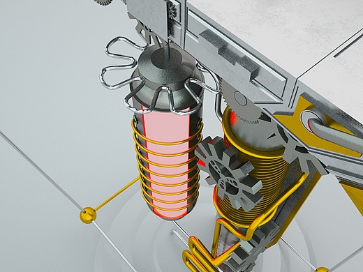 c4d-作品-三维-创意金属机械体