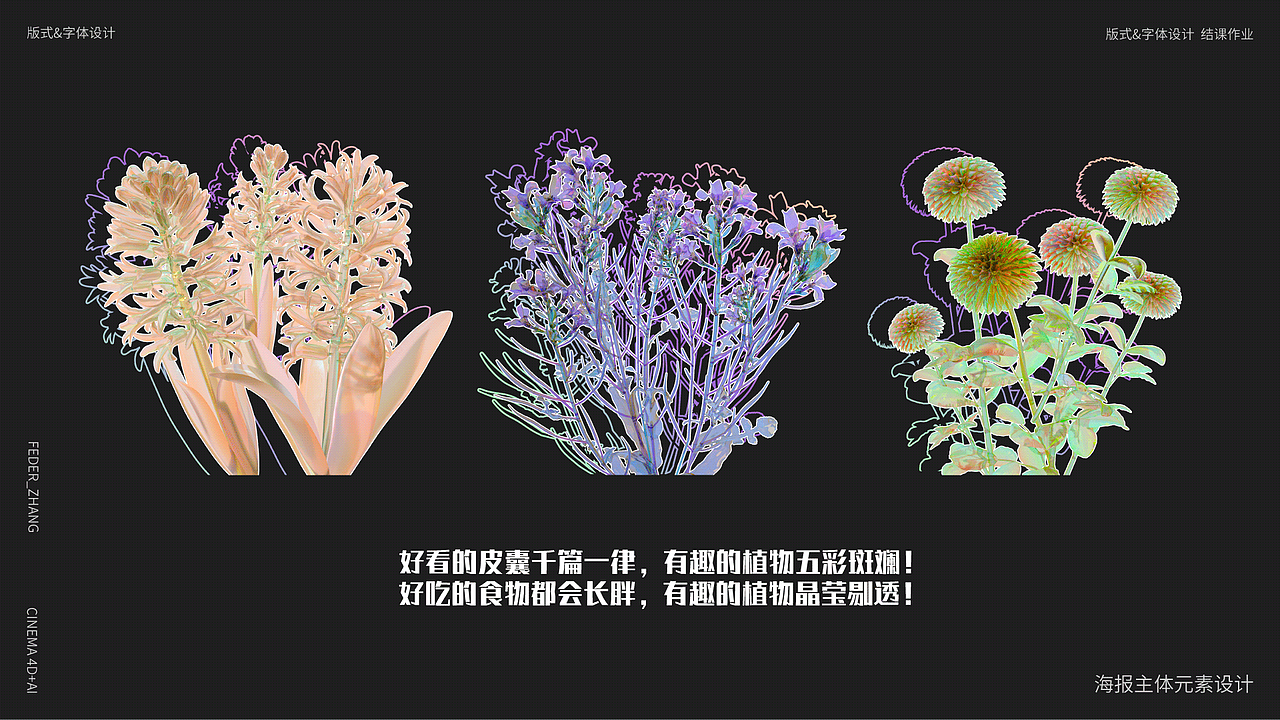 有趣植物 KV设计（图ZMjg1MjA1OTc2） - 品牌 - 站酷设计师商小羽_原创素材 - 站酷ZCOOL