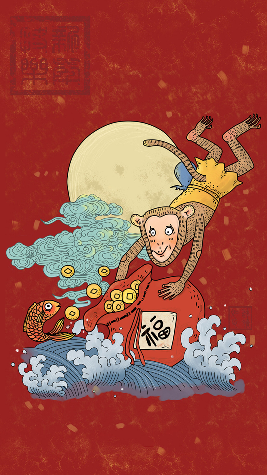 猴年大吉|插画|插画习作|噼里啪啦的光 - 原创作品 - 站酷 (zcool)