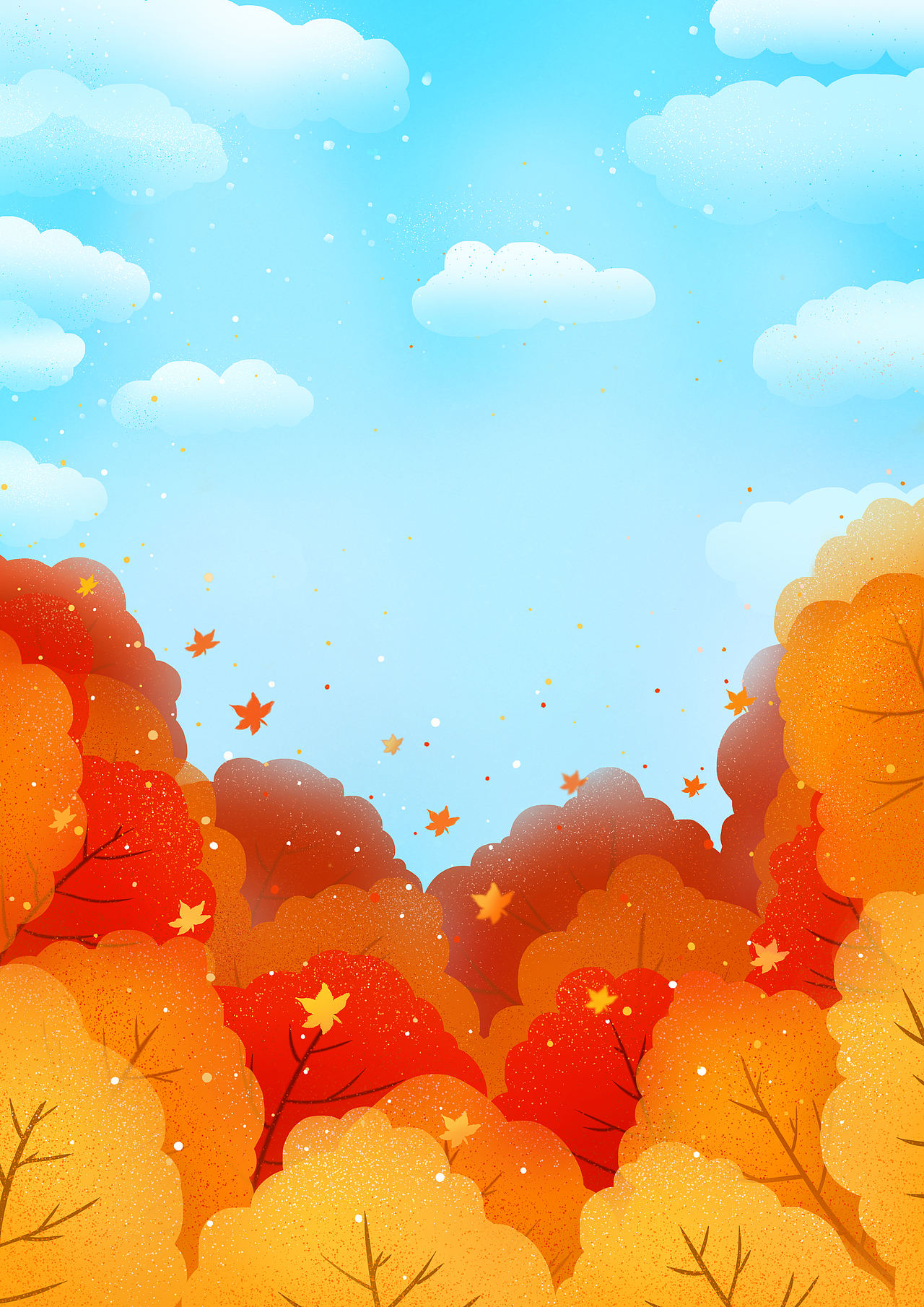 金秋红叶林背景